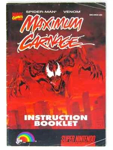 SNES Maximum Carnage - Solo manual de instrucciones de Super Nintendo (LEER) - Imagen 1 de 1