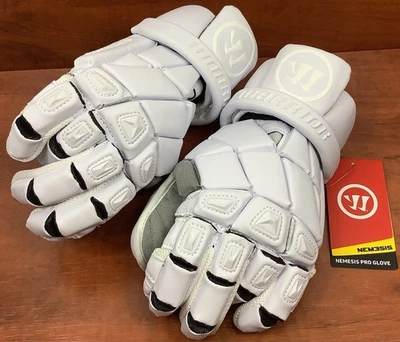 Guantes de portero de lacrosse Warrior Nemesis Pro talla grande blancos nuevos con etiquetas Foto 1 de 4