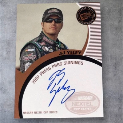 JJ Yeley PACK PULLED NASCAR NEXTEL CUP signed card 2007 PRESS PASS SIGNINGS BASE - Image 1 of 2