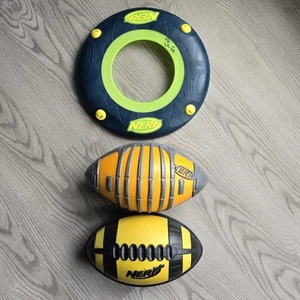 Nerf Hasbro Official Classic Weather Blitz Yellow Foam Football 2005 Lot Frisbee - Picture 1 of 8