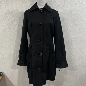 Betsey Johnson schwarzer Langarm leichter Mantel Gr. M Taschen - Bild 1 von 19