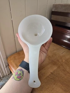 Antique Clambroth Glass Old Country Store Pickle Ladle, Canning Funnel/Strainer - Picture 1 of 5