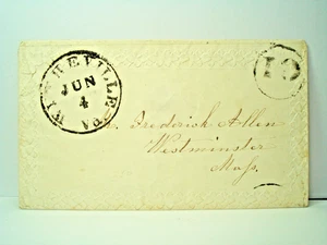 1850's WYTHEVILLE VA Embossed Ornate STAMPLESS Ladies Cover 10 IN CIRCLE - Picture 1 of 2