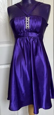 Y2K Jessica McClintock For Gunne Sax Purple Satin Mcbling Party Dress SIZE 1 - Image 1 of 4