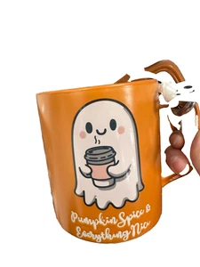 Pumpkin Spice and Everything Nice Fall Halloween Coffee Mug Cup ghost - Picture 1 of 1