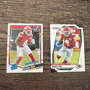 Rashee Rice 2023-2024 Panini Donruss Rated Rookie/Prizm Kansas City 2-Card Lot - Bild 1 von 5