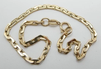 Brazalete de eslabones en C de oro amarillo de 14k 3,7 g 2,2 mm 8" Foto 1 de 4