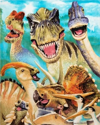 Dawhud Direct Prehistoric Jurassic Dinosaur Ultra Soft Beach Towel! 30"x60" NEW  - Image 1 of 4