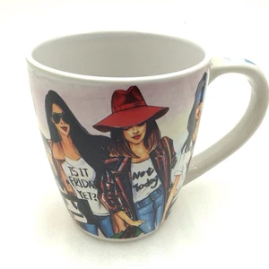 Rongrong Devoe Illustration stilvolle Kaffeebecher Tasse mit 7 Fashionista Mädchen 16 Unzen - Bild 1 von 9