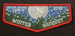BOY SCOUT OA MA-KA-JA-WAN 40 BSA NORTHEAST ILLINOIS WINTER BANQUET 2018 FLAP - Picture 1 of 2