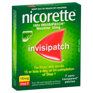 Nicorette Dejar De Fumar Nicotina 16 Horas Invisipatch Paso 2 Paquete de 7 - Imagen 1 de 2