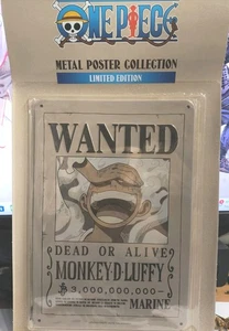 One Piece Metal Poster Collection Limited Edition - WANTED LUFFY - Foto 1 di 3