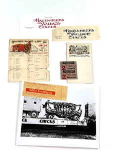 vtg Hagenbeck Wallace Lot (7) ticket schedule photo circus carnival buffalo bill - Picture 1 of 11