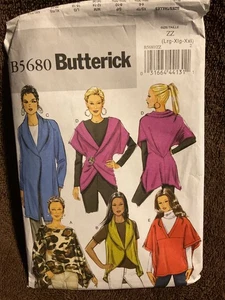 Patrones de costura BUTTERICK B5680 Misses envoltura y chaqueta talla ZZ LRG-XLG-XXL - Imagen 1 de 3