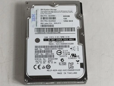 Lot of 2 Hitachi IBM HUC156060CSS200 600 GB SAS 3 2.5 in Enterprise Drive - Image 1 of 4