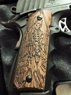 Grim Reaper Gothic American Walnut 1911 Grips Full Size / Commander