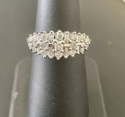 10KT YELLOW/WHITE GOLD 1.00CTW DIAMONDS PYRAMID RING. SIZE 7 (A5) - Image 1 of 4