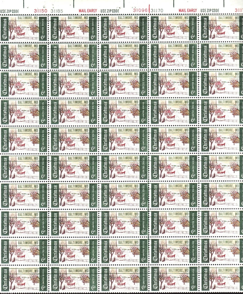 #1384a BALTIMORE, MD PRECANCEL MINT SHEET.  F- VF NH. BCV $68.75 - Image 1 of 1