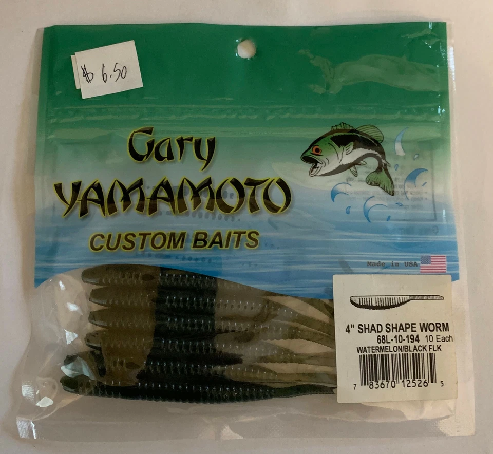 Cebos personalizados Gary Yamamoto - gusano con forma de sábalo de 4" (elige el color) descontinuado Foto 1 de 1