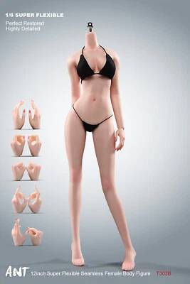 1:6 Flexible Female Pale Skin Figure With details Body Hand shape+Bikini Set Toy - Image 1 of 4