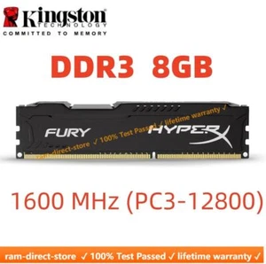HyperX FURY DDR3 4GB 8GB 1600 MHz PC3-12800 Desktop RAM Memory DIMM 240pins - Picture 1 of 12