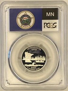 2005-S Minnesota Quarter Silver - Minnesota State Flag(Old) Label PCGS PR70DCAM - Picture 1 of 2