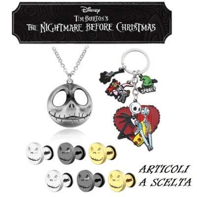COLLANA CIONDOLO ORECCHINI PORTACHIAVI METALLO DISNEY Nightmare Before Christmas - Immagine 1 di 4