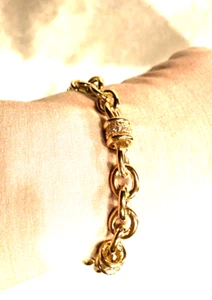 DIAMONIQUE CZ ITALIA POLISHED ROLO BRACELET, AVERAGE (M4278-23) - Picture 1 of 9