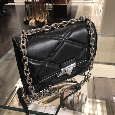 MICHAEL KORS MEDIANO SEÑORA BANDOLERA BANDOLERA BOLSO MENSAJERO NEGRO PLATA Foto 1 de 4