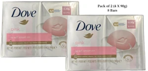 2 X Dove Pink Beauty Seife für Weich, Smooth Skin 4 X 90g (8 Riegel) - Bild 1 von 3