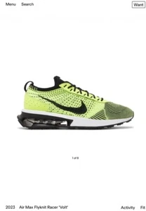 New Authen Nike Men’s Air Max Fly knit Racer Volt Black 11.5 - Picture 1 of 7