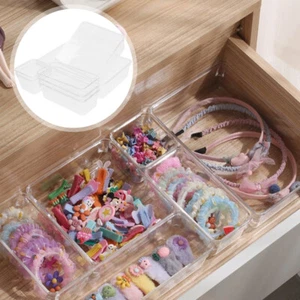 7 Pcs Plastic Desk Drawer Organizer Cosmetics Storage Bin Office Student - Picture 1 of 12