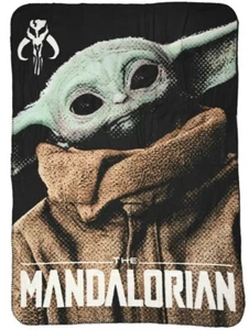 Disney Star Wars The Mandalorian Fleece Throw Blanket 45" x 60" - Picture 1 of 3