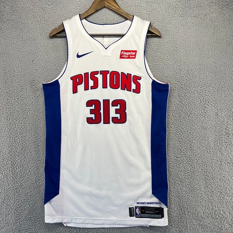 Nike Detroit Pistons Jersey Men's Large Team Player Issue Shaw 313 Aeroswift Cover