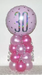 30° COMPLEANNO - 30 ANNI - ESPOSITORE PALLONCINI IN LAMINA - CENTROTAVOLA - DECORAZIONE - Foto 1 di 13