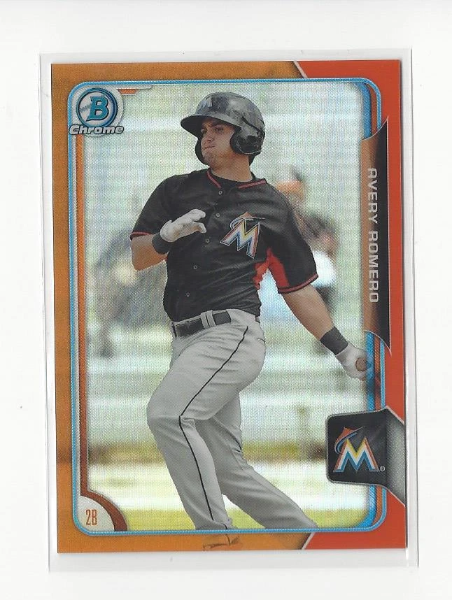 2015 Bowman Chrome Prospects Orange Refractor #BCP79 Avery Romero Marlins 03/25  - Image 1 of 1