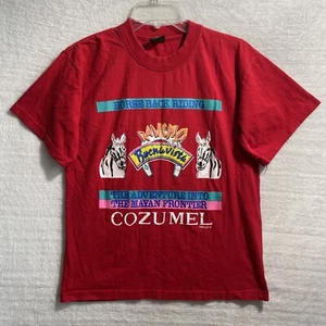 Destination Mexico Shirt Dolphin's Red Crew Neck Pullover Horse Ride Cotton - Picture 1 of 8