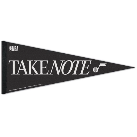 UTAH JAZZ TAKE NOTE ROLL UP PREMIUM FELT PENNANT 12"x30" NEW WINCRAFT 👀 Cover
