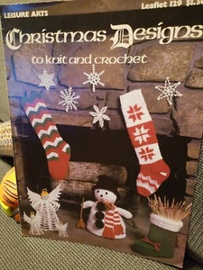 Folleto de punto y ganchillo de artes de ocio diseños navideños 129 - Imagen 1 de 2