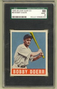 1948 Leaf #83 BOBBY DOERR Boston Red Sox HOF SGC 8 NM/MT