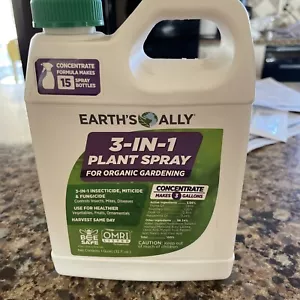 Earth's Ally 3-in-1 Plant Spray 32 oz Conc. Makes 3 gal,Better than Neem Oil - Picture 1 of 4