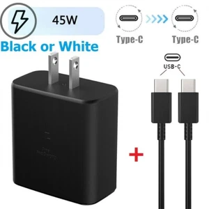 45W Super Fast Charging USB C Wall Charger For Samsung Galaxy S23/S22/S21/S20 - Picture 1 of 12