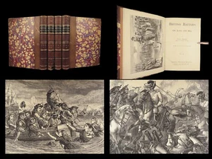 1885 EXQUISITE British Battles on Land & Sea Illustrated England Military WAR 4v - Picture 1 of 24