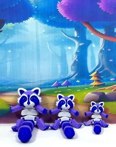 3pcs 3D Printed Racoons, Articulated Small Medium Large Racoon Fidget Toys - Picture 1 of 3