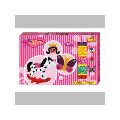 HAMA PERLEN Hama Maxi Bügelperlen Set SCHMETTERLING & SCHAUKELPFERD Geschenkpackung