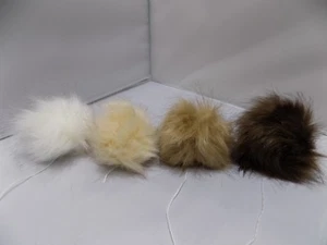 1 PON PON POM POM KUNSTFELL ÖKOLOGISCH PELZ KLEIDUNG HUT SCHAL - Bild 1 von 5