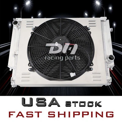 Radiador de aluminio + cubierta + ventilador de 16"" * 2 para BMW E36 M3 Z3 1992-1999 325TD 320 323 328 Foto 1 de 4