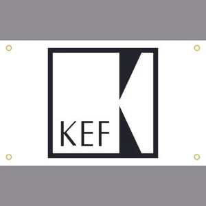 KEF white Sign Flag decorative Banner HIFI Sound room Audio Display - Picture 1 of 6