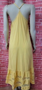 Re:named yellow pephem racerback Women's slip midi dress Size S #C5 - Picture 1 of 10