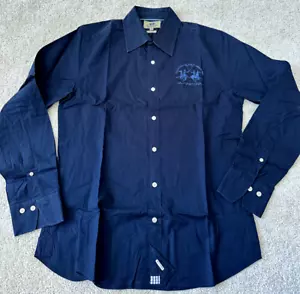 La Martina Navy Blue Shirt M Slim - Picture 1 of 12